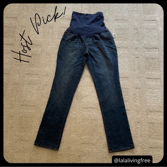 Indigo Blue Pants - NWT! Indigo Blue Maternity Jeans Straight Leg Dark Rinse Size Large L